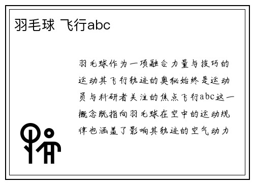 羽毛球 飞行abc